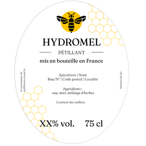 Charmant Charly –  Étiquette hydromel 75 cl – 80 × 100 mm ovale