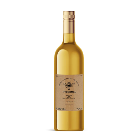 Naturelle Nadia –   Étiquette hydromel 75 cl – 80 × 100 mm rectangulaire