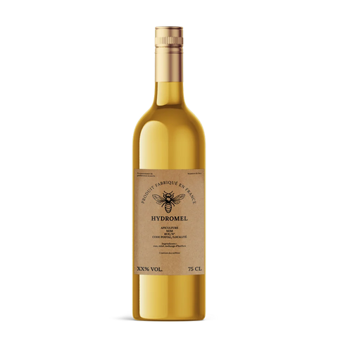 Naturelle Nadia –  Étiquette hydromel 75 cl – 80 × 120 mm rectangulaire