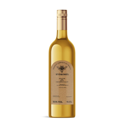 Naturelle Nadia – Étiquette hydromel Étiquette hydromel 75 cl – 65 × 125 mm rectangulaire à coins arondis