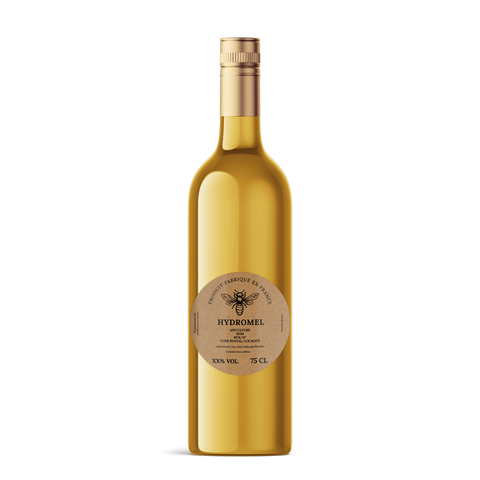 Naturelle Nadia –  Étiquette hydromel 75 cl – 90 × 90 mm ronde