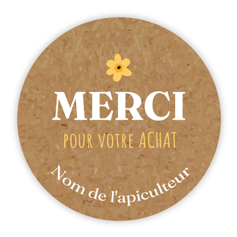 Étiquette ronde 30x30mm | Merci Achat