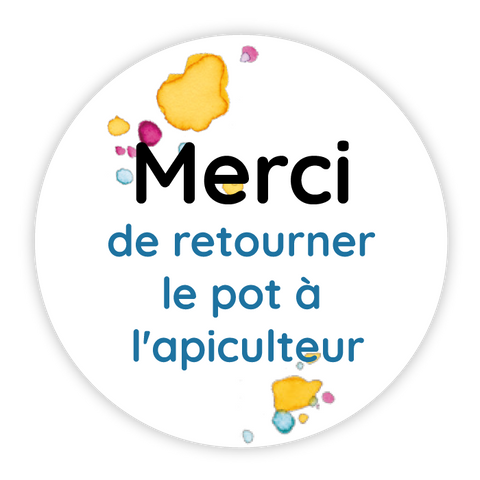 Étiquette ronde 30x30mm | Merci retourner le pot