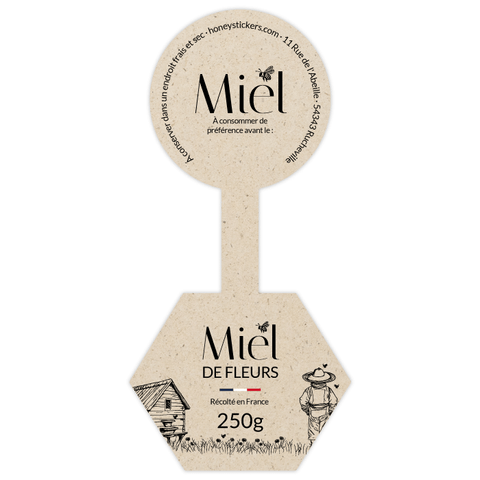 Douce Dominique – Étiquette de scellage hexagone 250g