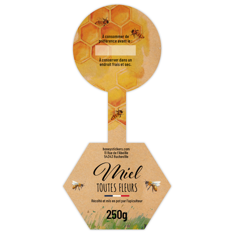 Lumineuse Léa – Étiquette de scellage hexagone 250g