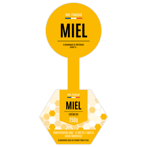 Gourmand Gabriel – Étiquette de scellage hexagone 250g