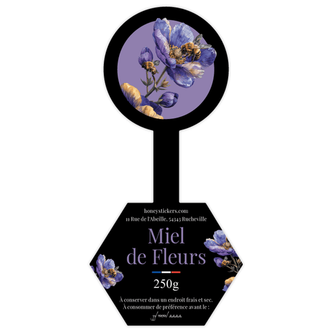 Élégante Elena – Étiquette de scellage hexagone 250g