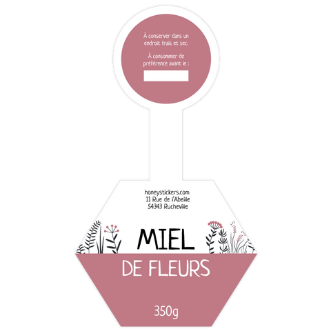 Mignonne Marie – Étiquette de scellage hexagone 350g