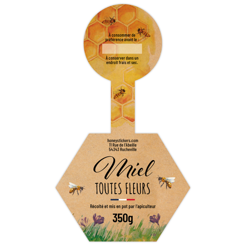 Lumineuse Léa – Étiquette de scellage hexagone 350g