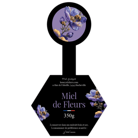 Élégante Elena – Étiquette de scellage hexagone 350g