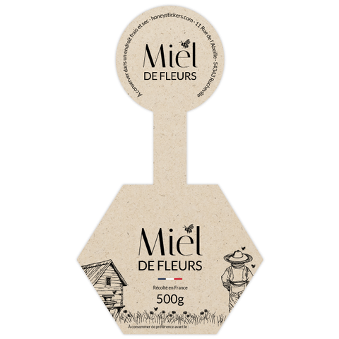 Douce Dominique – Étiquette de scellage hexagone 500g