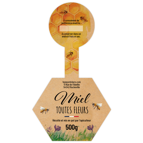 Lumineuse Léa – Étiquette de scellage hexagone 500g