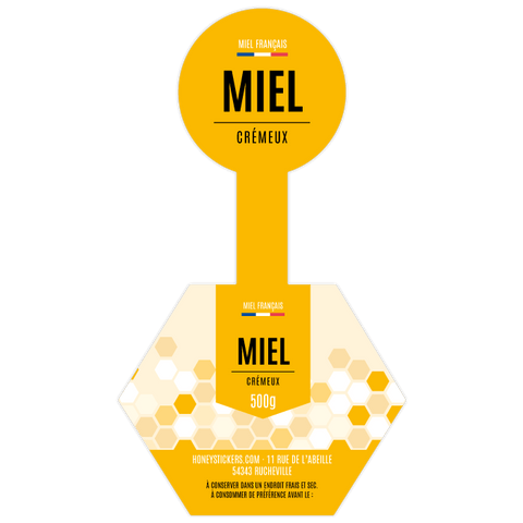 Gourmand Gabriel – Étiquette de scellage hexagone 500g