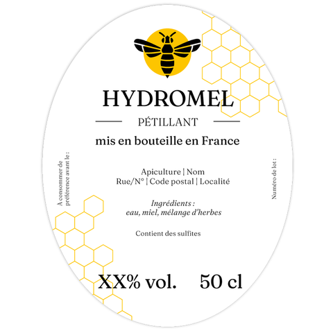 Charmant Charly –  Étiquette hydromel 50 cl – 70 × 90 mm ovale