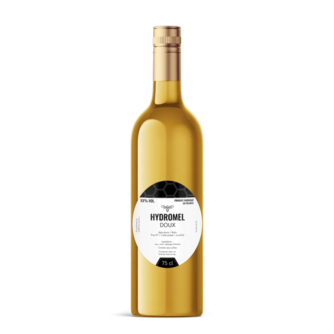 Moderne Marlo –  Étiquette hydromel 75 cl – 80 × 100 mm ovale