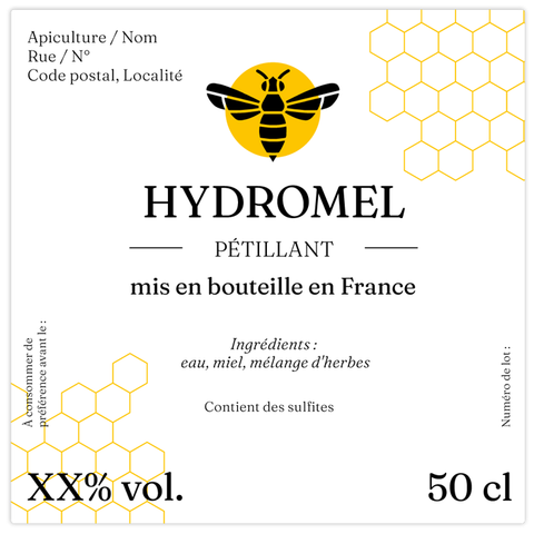 Charmant Charly –  Étiquette hydromel 50 cl – 80 × 80 mm carrée