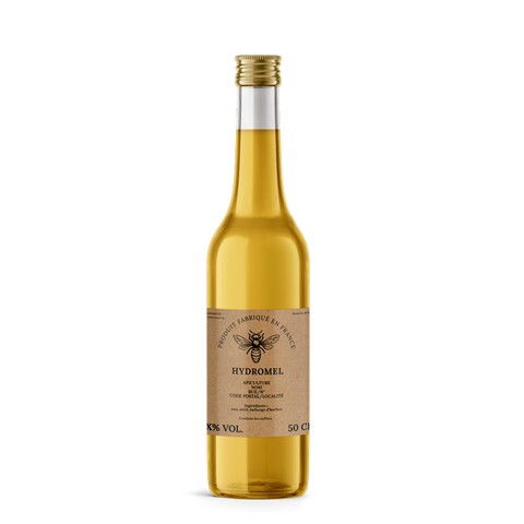 Naturelle Nadia –  Étiquette hydromel 50 cl – 80 × 80 mm carrée