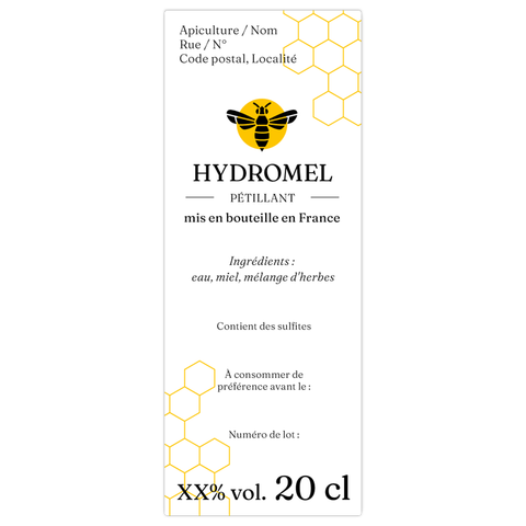 Charmant Charly –  Étiquette hydromel 20 cl – 35 × 90 mm rectangulaire