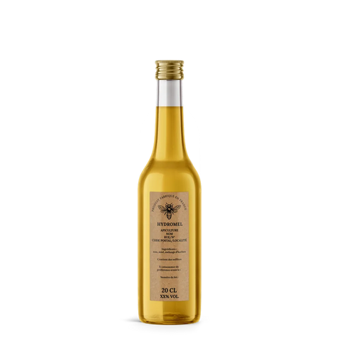 Naturelle Nadia –  Étiquette hydromel 20 cl – 35 × 90 mm rectangulaire