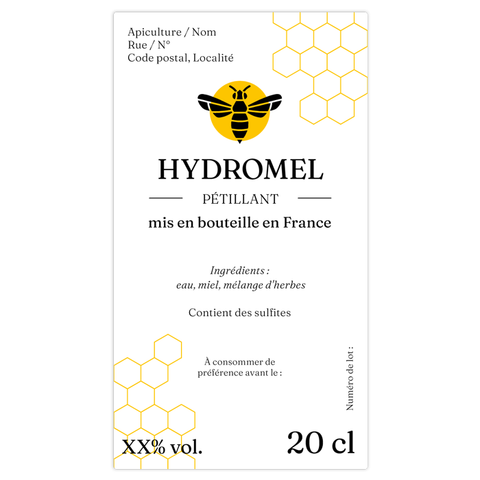 Charmant Charly – Étiquette hydromel 20 cl – 50 × 90 mm rectangulaire