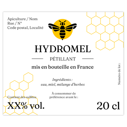 Charmant Charly – Étiquette hydromel 20 cl – 70 × 60 mm rectangulaire