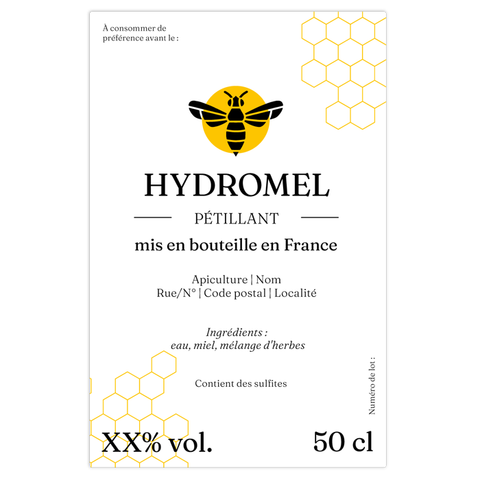 Charmant Charly –  Étiquette hydromel 50 cl – 65 × 100 mm rectangulaire