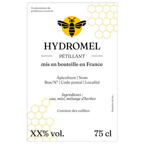 Charmant Charly –   Étiquette hydromel 75 cl – 65 × 100 mm rectangulaire