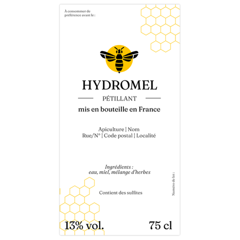 Charmant Charly –   Étiquette hydromel 75 cl – 65 × 125 mm rectangulaire