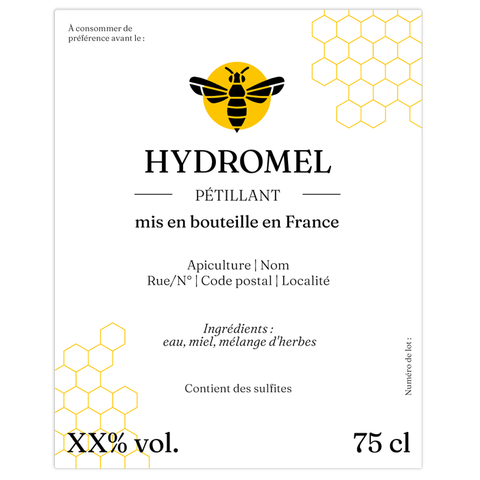 Charmant Charly –   Étiquette hydromel 75 cl – 80 × 100 mm rectangulaire
