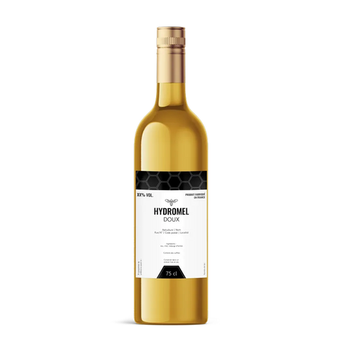 Moderne Marlo –  Étiquette hydromel 75 cl – 80 × 120 mm rectangulaire
