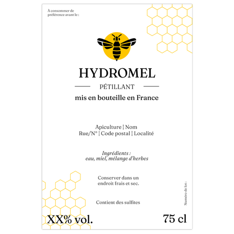 Charmant Charly –  Étiquette hydromel 75 cl – 80 × 120 mm rectangulaire