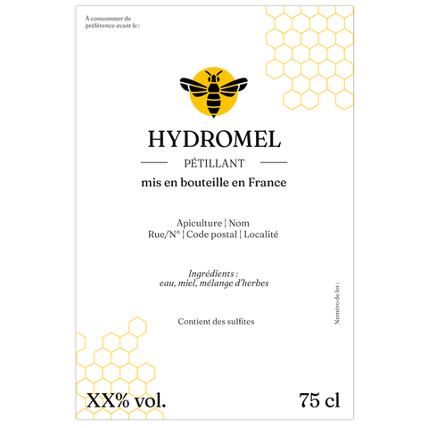 Charmant Charly –  Étiquette hydromel 75 cl – 85 × 125 mm rectangulaire