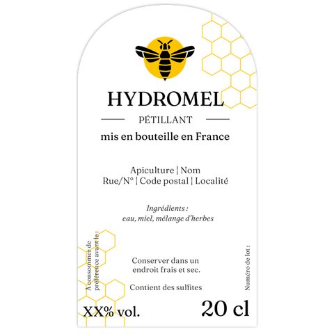 Charmant Charly – Étiquette hydromel 20 cl – 50 × 90 mm rectangulaire à coins arondis