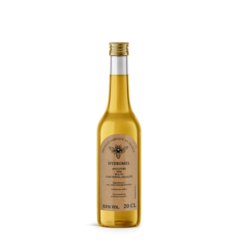 Naturelle Nadia – Étiquette hydromel 20 cl – 50 × 90 mm rectangulaire à coins arondis