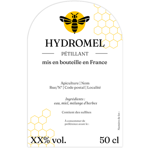 Charmant Charly – Étiquette hydromel Étiquette hydromel 50 cl – 65 × 100 mm rectangulaire à coins arondis