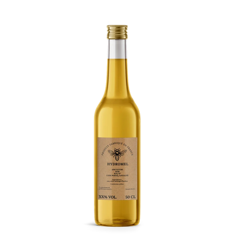 Naturelle Nadia – Étiquette hydromel Étiquette hydromel 50 cl – 65 × 100 mm rectangulaire à coins arondis