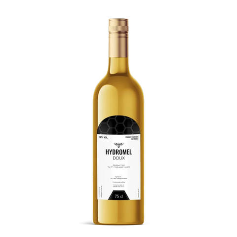 Moderne Marlo – Étiquette hydromel Étiquette hydromel 75 cl – 65 × 125 mm rectangulaire à coins arondis