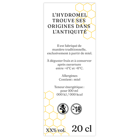 Charmant Charly –  Étiquette arrière hydromel 20 cl – 35 × 90 mm rectangulaire