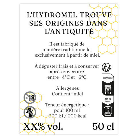 Charmant Charly – Étiquette arrière hydromel 50 cl – 60 × 80 mm rectangulaire