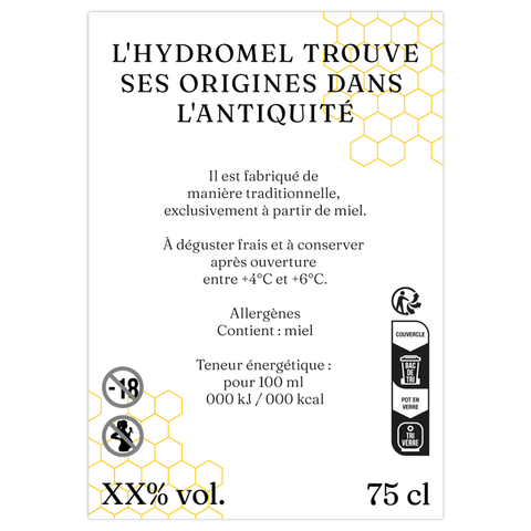 Charmant Charly – Étiquette arrière hydromel 75 cl – 70 × 100 mm rectangulaire