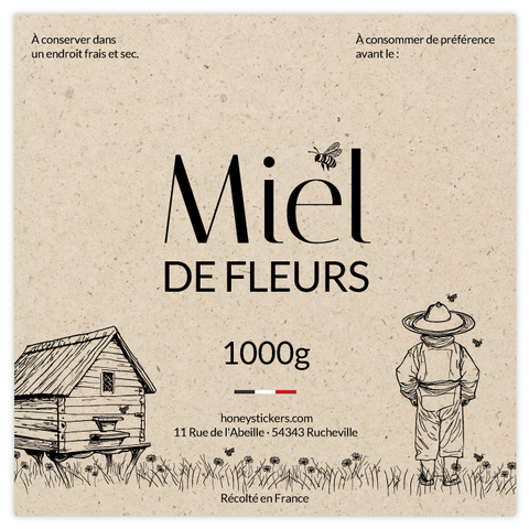 Douce Dominique – Étiquette rectangulaire 1kg