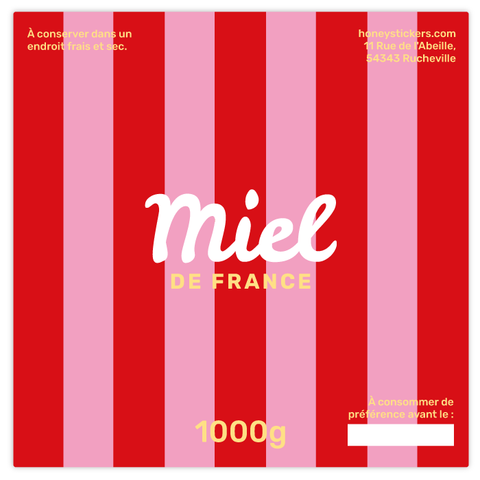 Rayonnante Rosalie – Étiquette rectangulaire 1kg