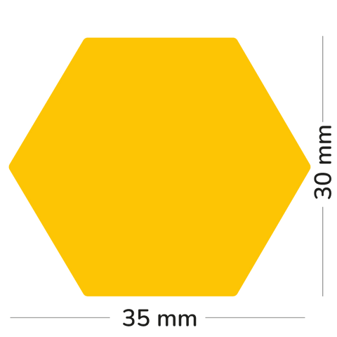 Étiquette hexagone 35x30mm | Vierge