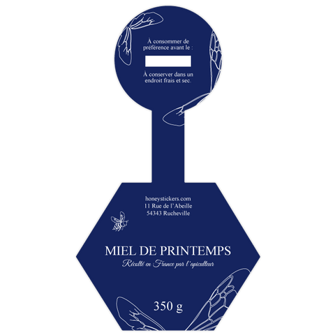 Bleu Bernard – Étiquette de scellage hexagone 350g