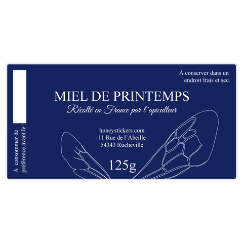Bleu Bernard – Étiquette rectangulaire 125g